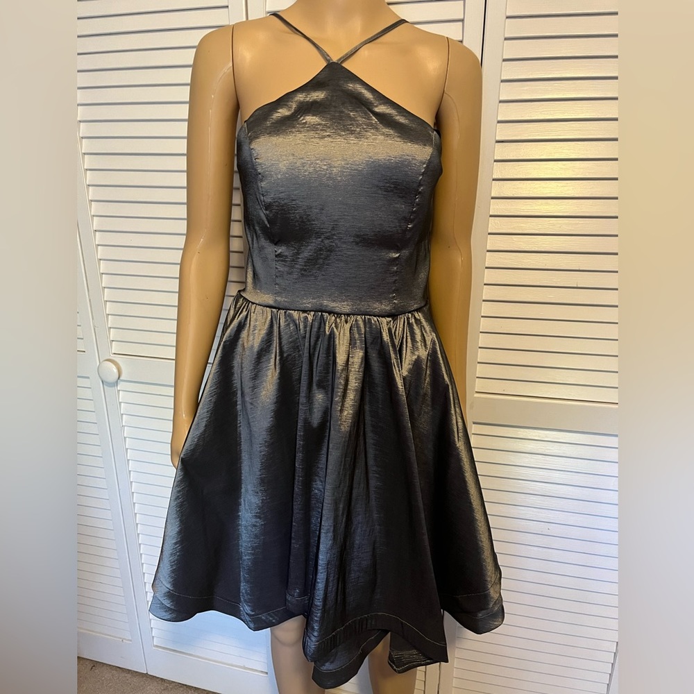 Sequin Hearts Shimmering Black Asymmetrical Dress